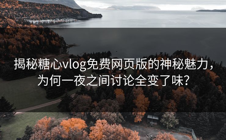 揭秘糖心vlog免费网页版的神秘魅力，为何一夜之间讨论全变了味？